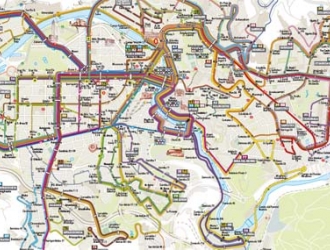 Plano de líneas de transporte